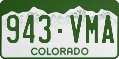 CO license plate 943VMA