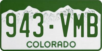 CO license plate 943VMB