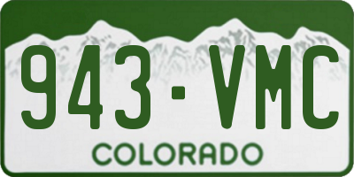 CO license plate 943VMC