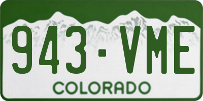 CO license plate 943VME