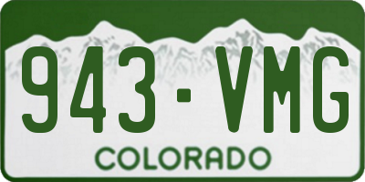 CO license plate 943VMG