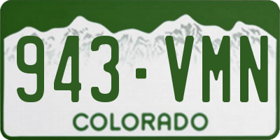 CO license plate 943VMN