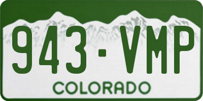 CO license plate 943VMP