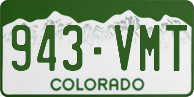 CO license plate 943VMT
