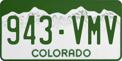 CO license plate 943VMV