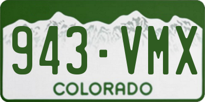 CO license plate 943VMX