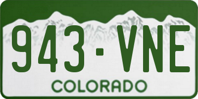 CO license plate 943VNE