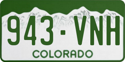CO license plate 943VNH