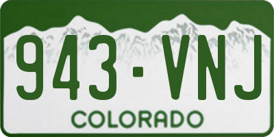 CO license plate 943VNJ