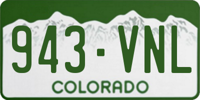 CO license plate 943VNL