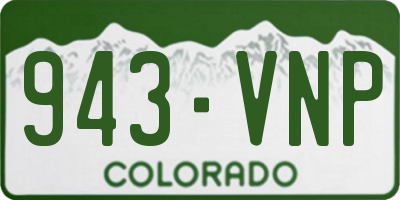 CO license plate 943VNP