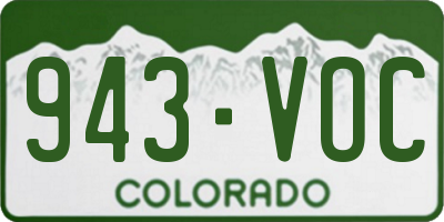 CO license plate 943VOC