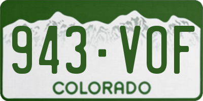 CO license plate 943VOF