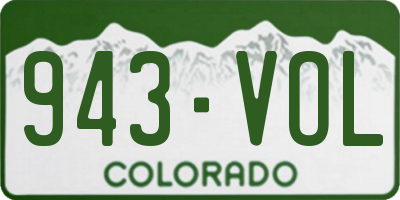 CO license plate 943VOL