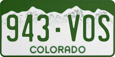 CO license plate 943VOS