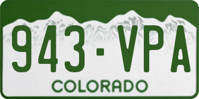 CO license plate 943VPA