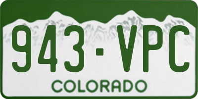 CO license plate 943VPC