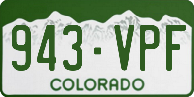 CO license plate 943VPF