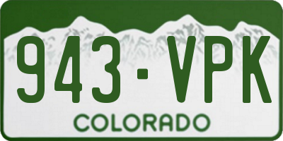 CO license plate 943VPK