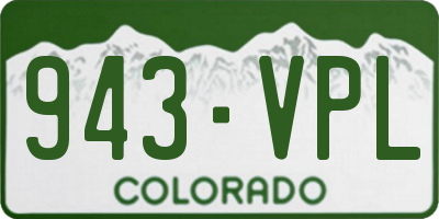 CO license plate 943VPL