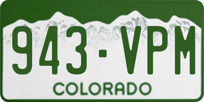 CO license plate 943VPM