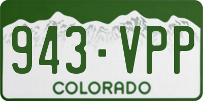 CO license plate 943VPP