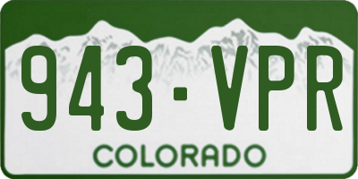 CO license plate 943VPR