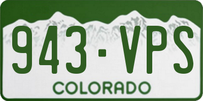 CO license plate 943VPS