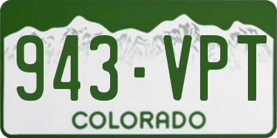 CO license plate 943VPT