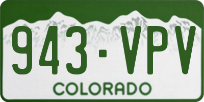 CO license plate 943VPV