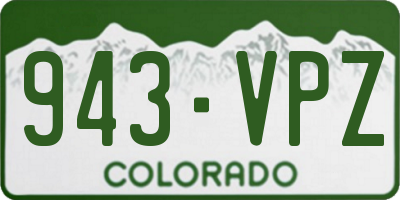 CO license plate 943VPZ