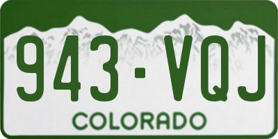 CO license plate 943VQJ
