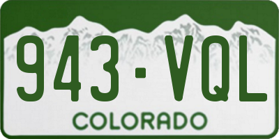 CO license plate 943VQL