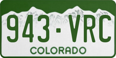 CO license plate 943VRC