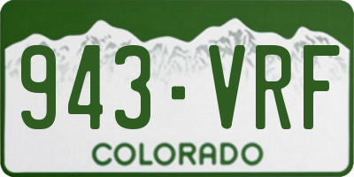 CO license plate 943VRF