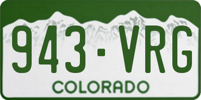 CO license plate 943VRG