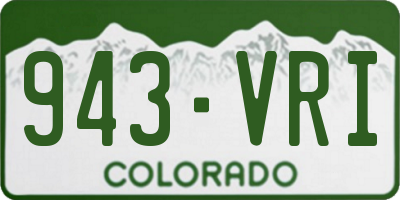 CO license plate 943VRI