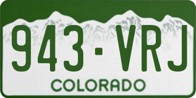 CO license plate 943VRJ