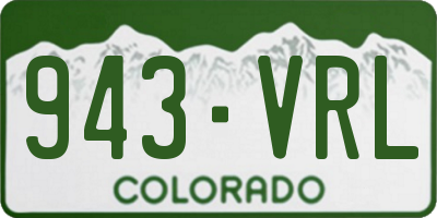 CO license plate 943VRL
