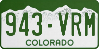 CO license plate 943VRM