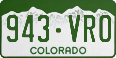CO license plate 943VRO