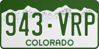 CO license plate 943VRP