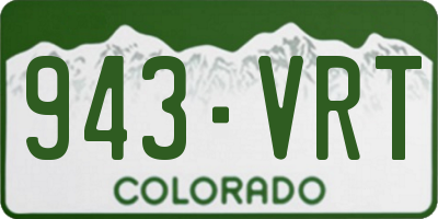 CO license plate 943VRT