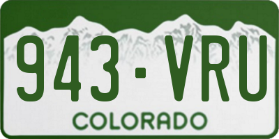 CO license plate 943VRU