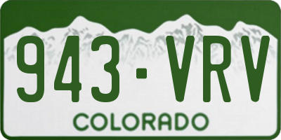 CO license plate 943VRV