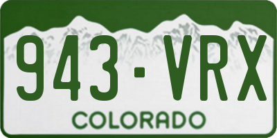 CO license plate 943VRX