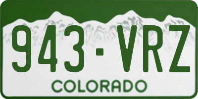 CO license plate 943VRZ