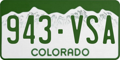 CO license plate 943VSA