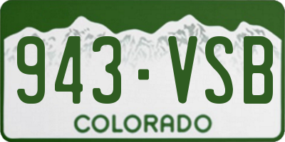 CO license plate 943VSB