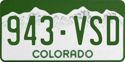 CO license plate 943VSD